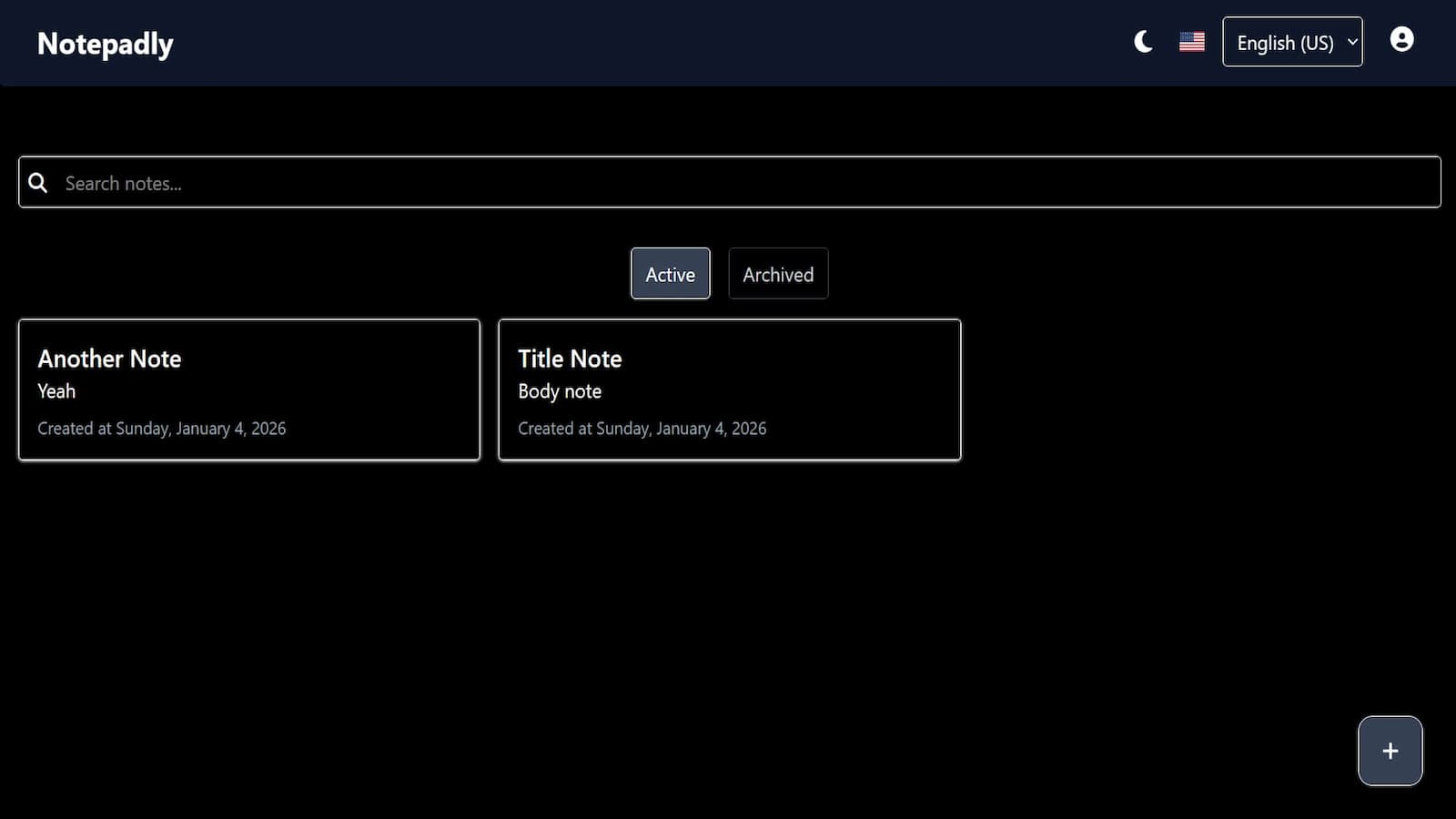 Home Page Notepadly in Dark Mode Home Page Notepadly in Dark Mode